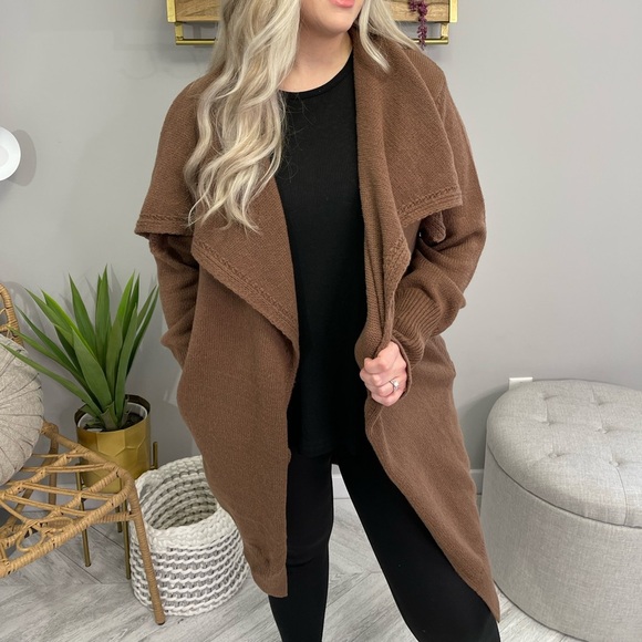 Cozy Brown Women's Cardigan - Picture 3 of 4